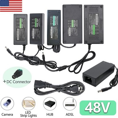 Transformer AC 110V To DC 48V 1/2/3/4/5A Power Supply Adapter For LED Strip CCTV
