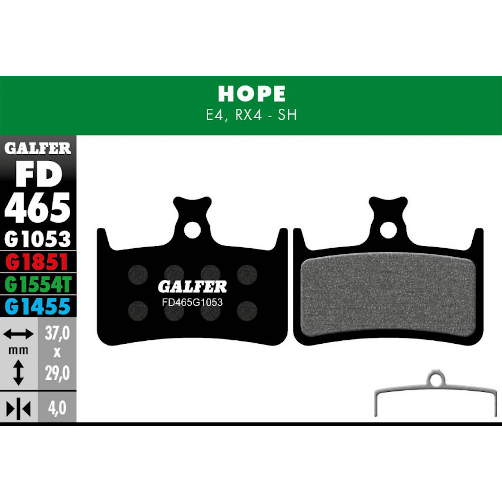Galfer Hope E4 Brake Pads - Performance Compound Disc Bike Lewis LH4 LV4 MTB New