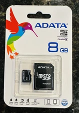 ADATA Micro 8GB SDHC Card with SD adapter AUSDH8GCL4-RA1 memory card camera Sony