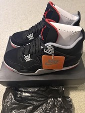 Air Jordan 4 Retro OG Bred 2019 Black Red Cement Grey Size 10.5 Men  s 308497-060