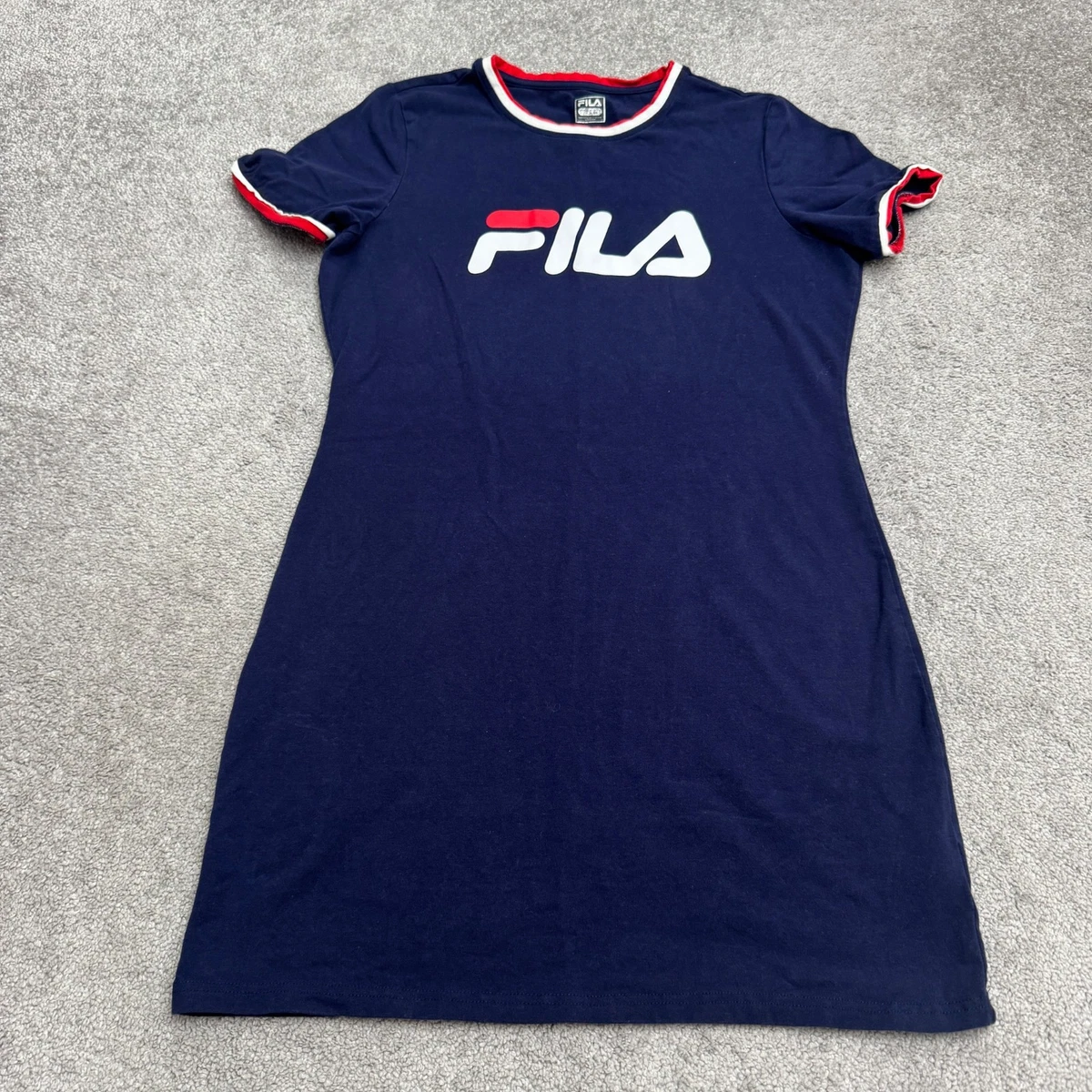 fila 90s cami dress Fila 90's cami dress with front logo in velour-Black