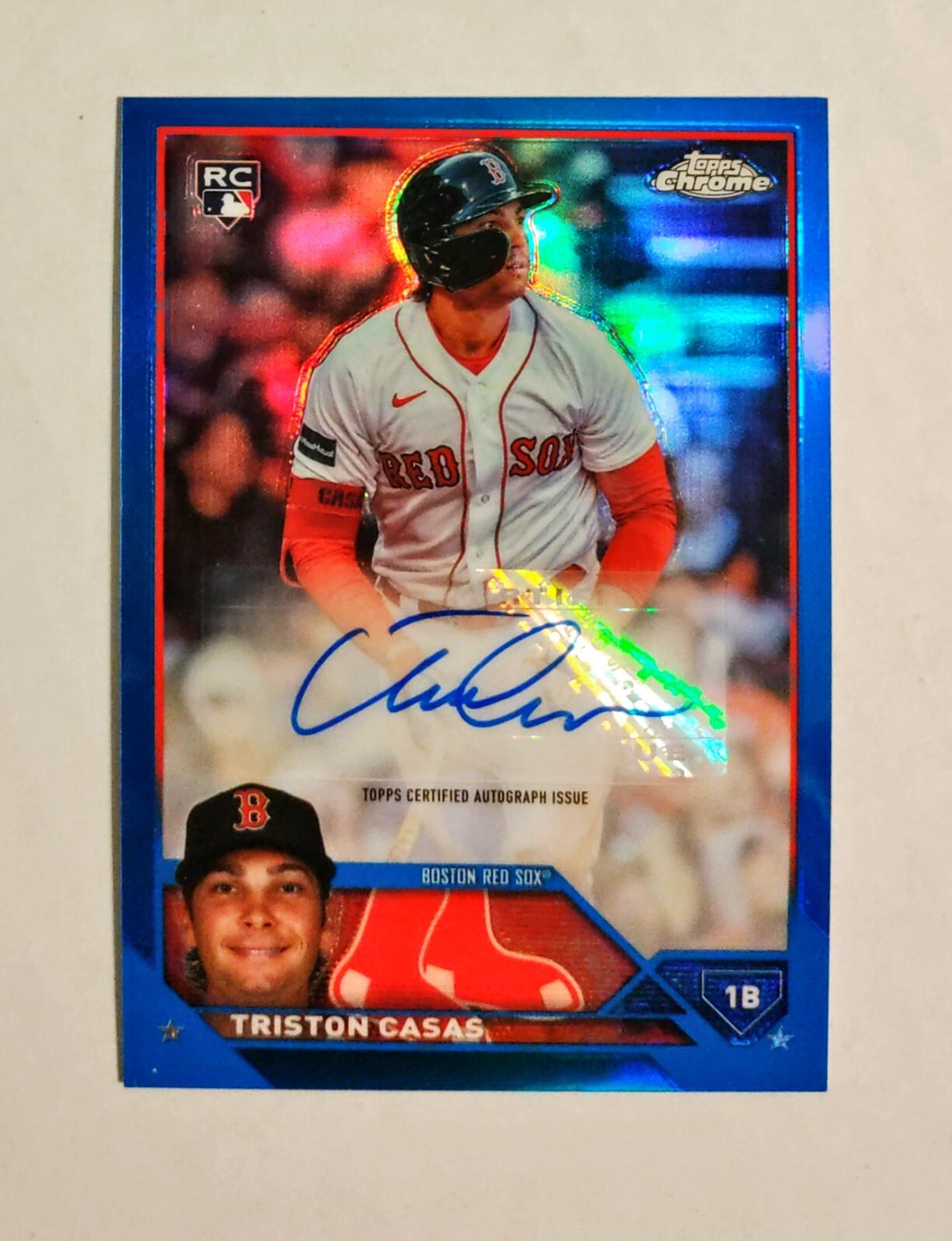Triston Casas 2023 Topps Chrome RC AUTO Rookie BLUE REFRACTOR 077/150 z1