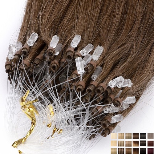 Thick 50-200S Micro Loop Ring Beads Real Human Hair Extensions Micro Beads 1g - Picture 8 of 32