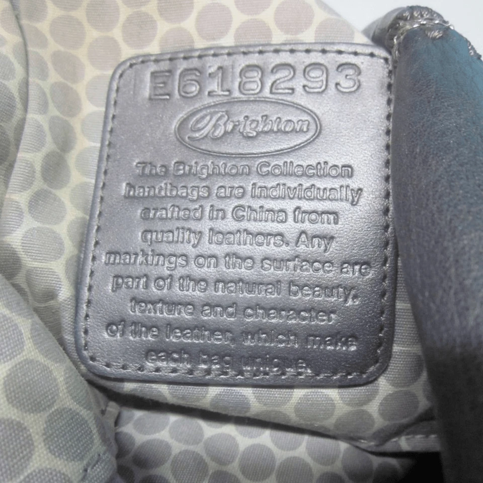 Bolso de hombro Brighton Anju de cuero de peltre con cuentas Foto 4 de 4