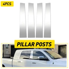 4X Chrome Door Pillar Post Covers Trim For 2009 2010-2018 Dodge 1500 Ram 2500