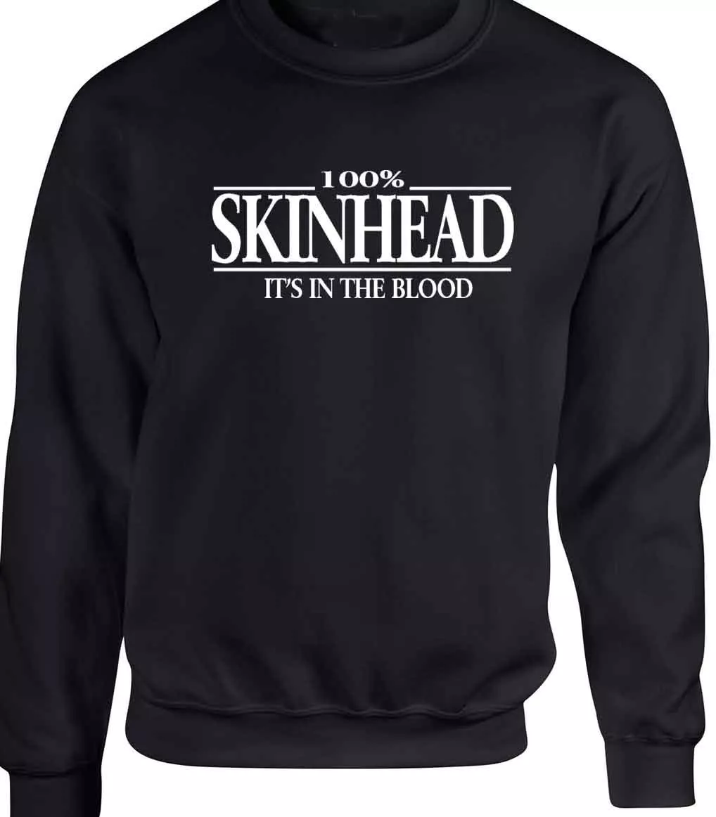 Skinhead Sweatshirt Ska Reggae T-Shirt 100% Skin Head Music Cool Funny Gift