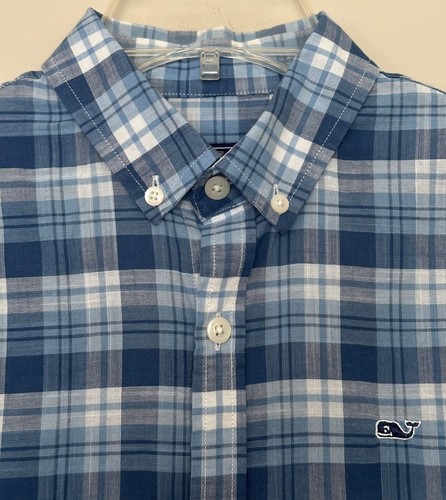 Camisa de Vineyard Vines Talla Juvenil Mediana (12-14) Botón Azul Cuadros Niños Niños - Imagen 2 de 7