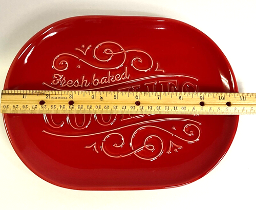 Hallmark “Fresh Baked Cookies” Christmas Serving Tray Plate Farmhouse 11x8” - Picture 5 of 6