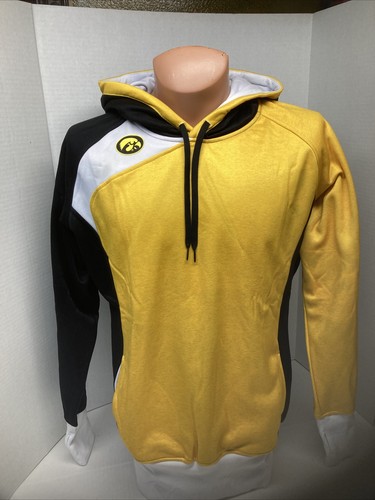 NEW Iowa Hawkeyes Black Yellow Pullover LS Hooded Jacket hoodie Women's XL - 第 1/3 張圖片