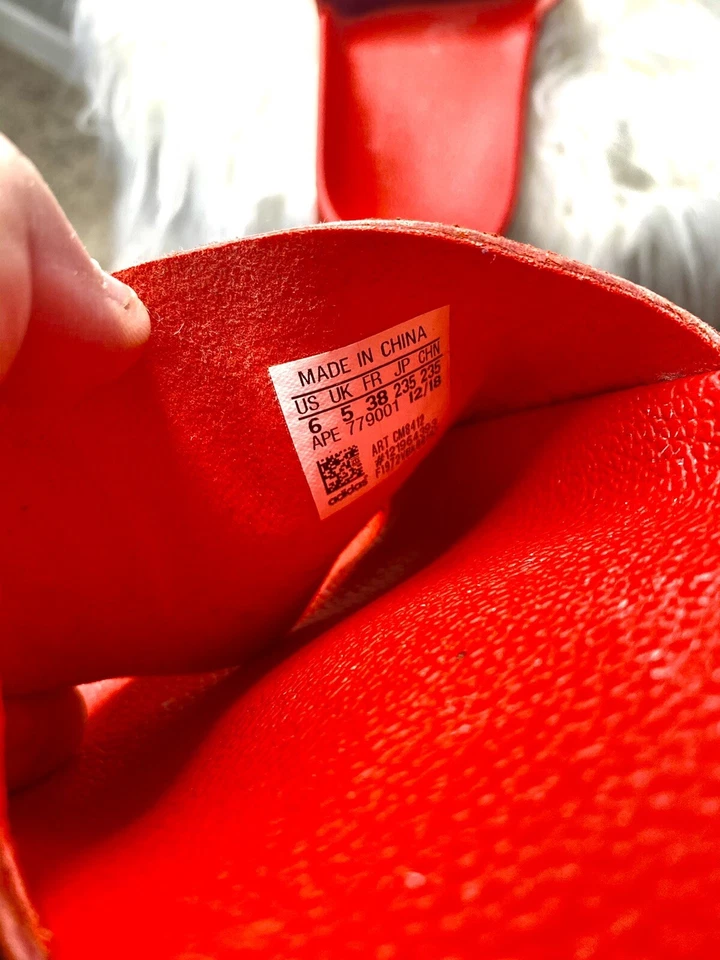 Adidas Rojo Ohio State Slides Unisex Talla 6/38 Super Raro Gamuza Top Foto 4 de 4