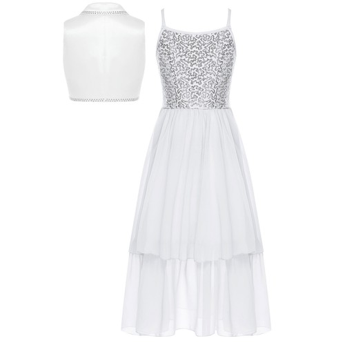 Girls Bolero Set Sleeveless Lapel Dress Set 2PCS Princess Special Occasions - Picture 18 of 69