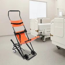180kg/397lbs Foldable Emergency Manual Stair Chair Transport Stair Chair w/Wheel