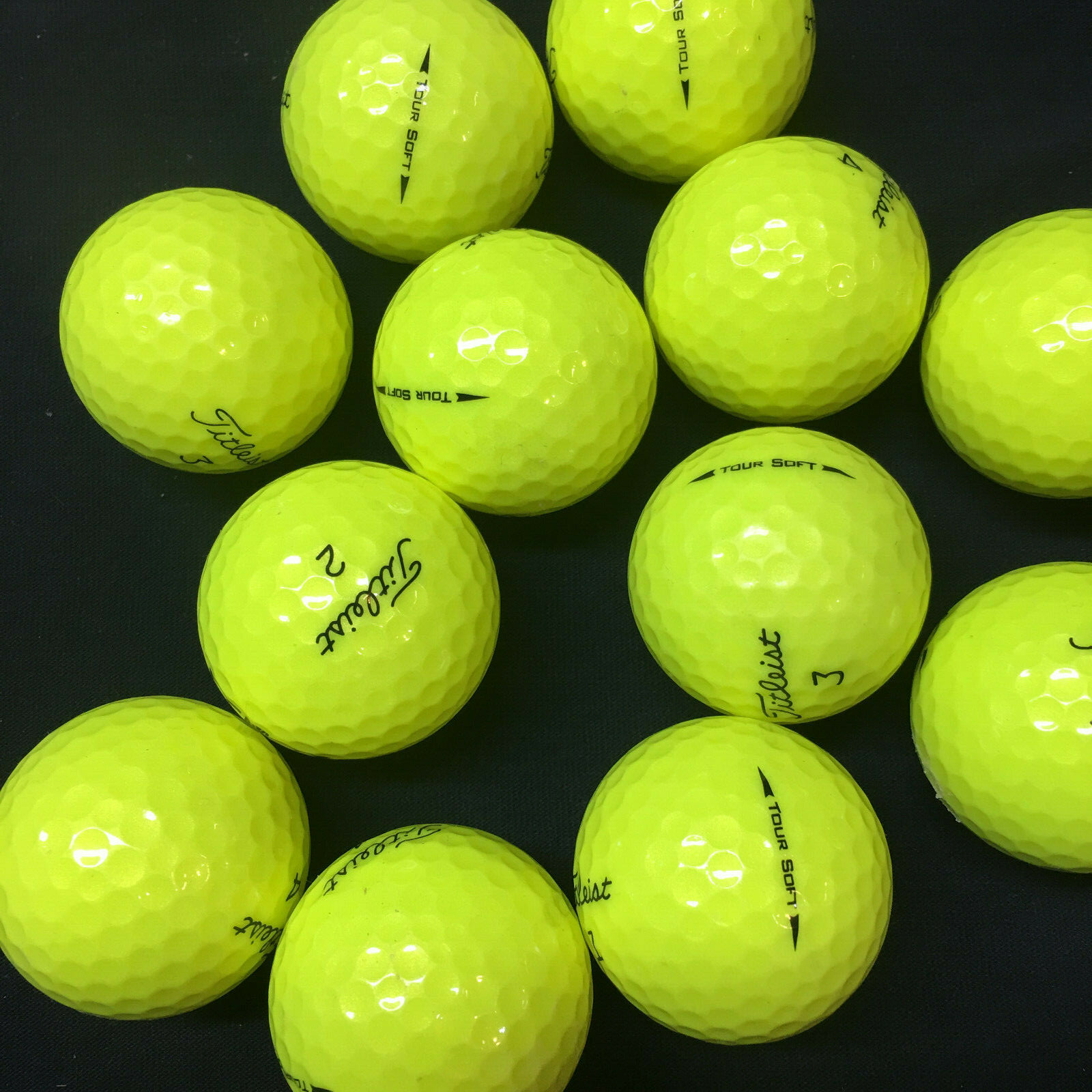 Titleist Yellow Tour Soft....15 Near Mint AAAA Used Golf Balls