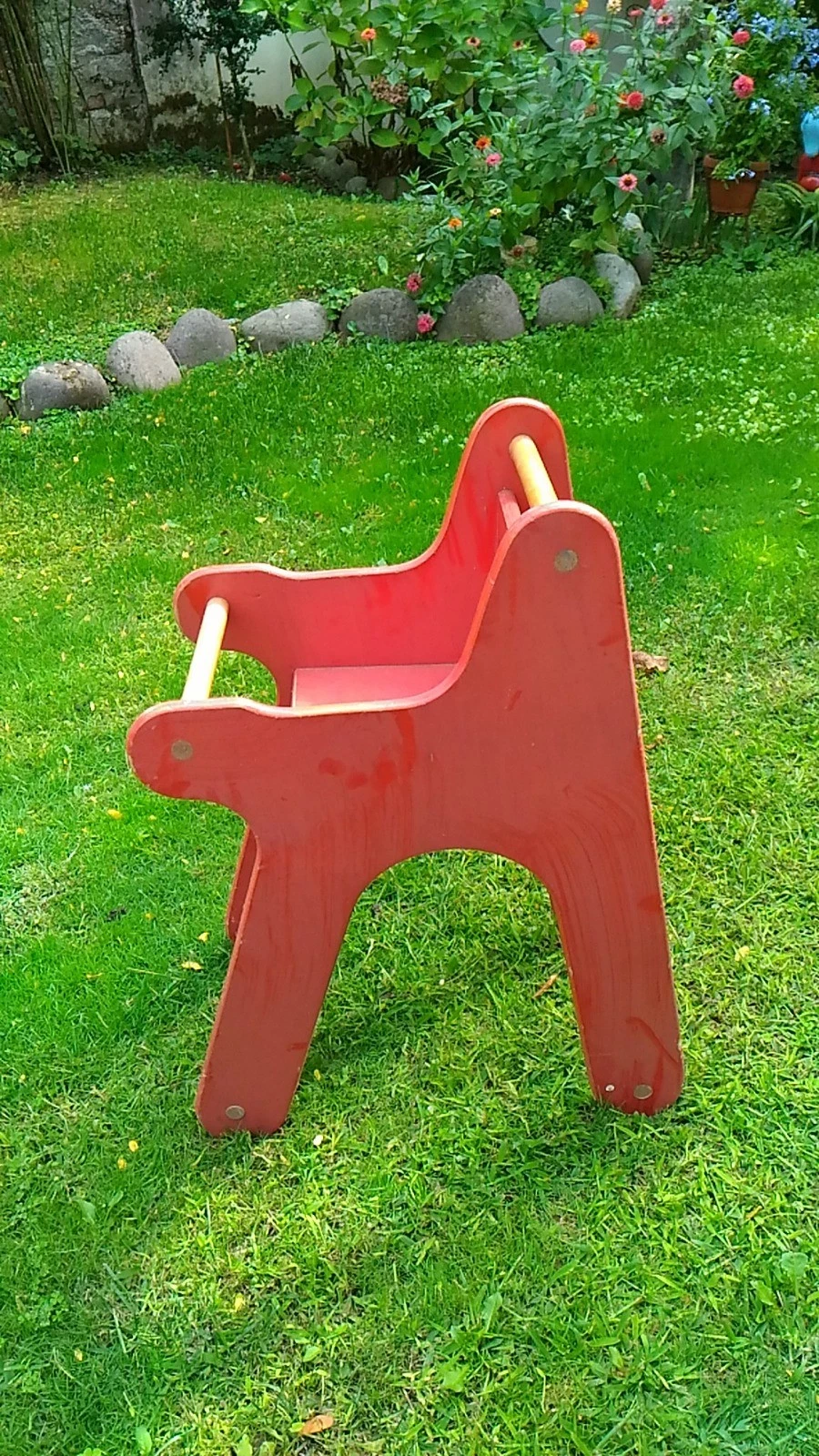 high chair chair seat infants children play house toy wood red