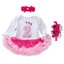 thumbnail 19 - 3PCS Toddler Baby Girls Birthday Party Dress Outfits Romper Tutu Dress Shoes Set