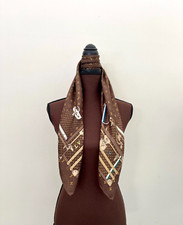 New Louis Vuitton Classic Monogram Flowers Trunks Brown Silk Scarf Wrap