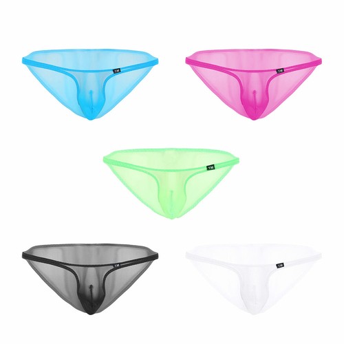 Men's Mesh See through Jockstrap G-string Thong underwear Low Rise Bikini Briefs - Picture 4 of 96