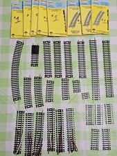 57pc lot ATLAS NICKEL SILVER TRACK HO scale straight curve terminal wires