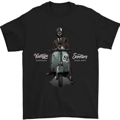 Vintage Scooters Nostalgia Speed Shop Herren T-Shirt 100% Baumwolle