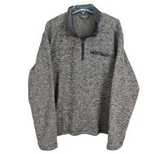 Eddie Bauer 1/4 Zip Pullover Mens Sz XXL Gray Fleece Lined Sweater Long Sleeves