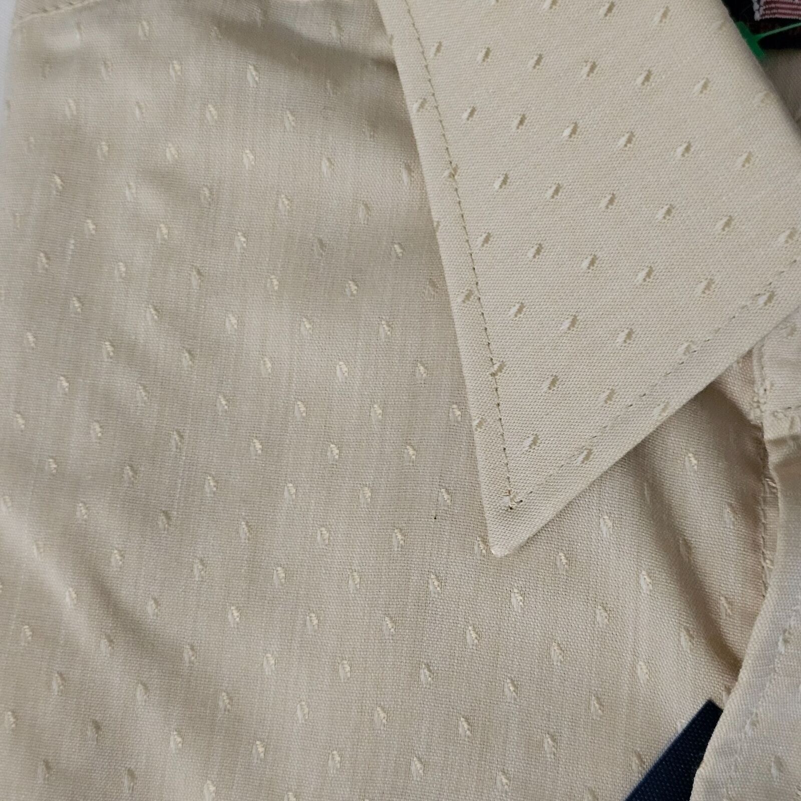 Vintage Panhandle Slim Beige Dress Shirt 17 35 Long Sleeve Permanent Press USA image 4