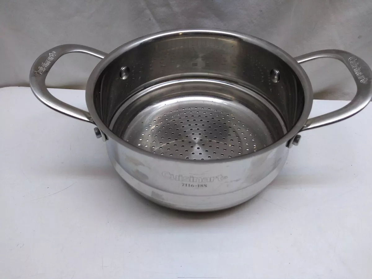 Cuisinart Steamer 2Qt Stainless Steel Rinse Insert Pasta Veggie Colander