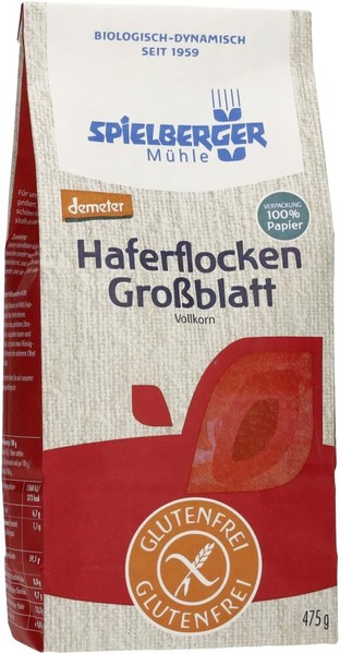 Spielberger Bio Glutenfreie Haferflocken GroßBlatt, Demeter (6X 475G) Hafer-image