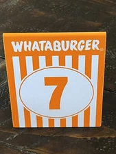 WHATABURGER TABLE TENT No. 7 CARD TEXAS HAMBURGER RESTAURANT #7 Mickey Mantle