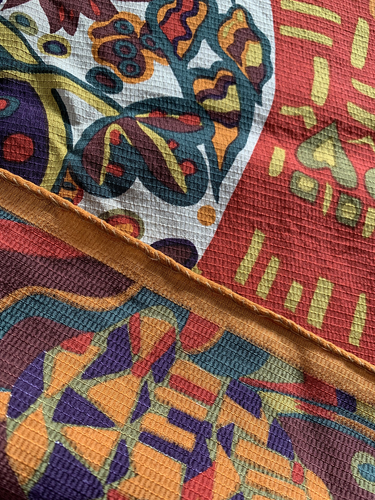 Sciarpa vintage anni 80 Missoni Foulard Astrazione 100% seta 87x83 cm - Foto 9 di 11