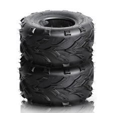 Set of 2 16x8-7 Sport ATV Tires 4 Ply Rated 16x8x7 Tubeless Black Rubber