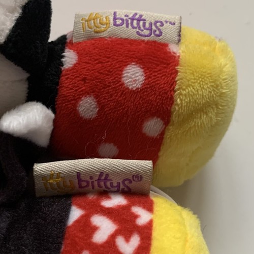 2 Disney Minnie Mouse Hallmark Itty Bittys Plush Doll 5” Hearts Retro Red Yellow - Picture 3 of 8
