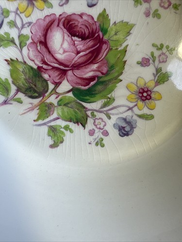 Rare Staffordshire England MYOTT Rose Oval China Serving Bowl With Lid - Picture 7 of 10