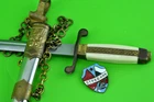 EXCELLENT MILITARY BULGARIAN OFFICER PARADE DAGGER DIRK HANGER lot enamel badge