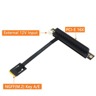 M.2 (NGFF) A-E Key to PCI-E 16X Adapter 270° Cable 2230 M.2 Socket Support