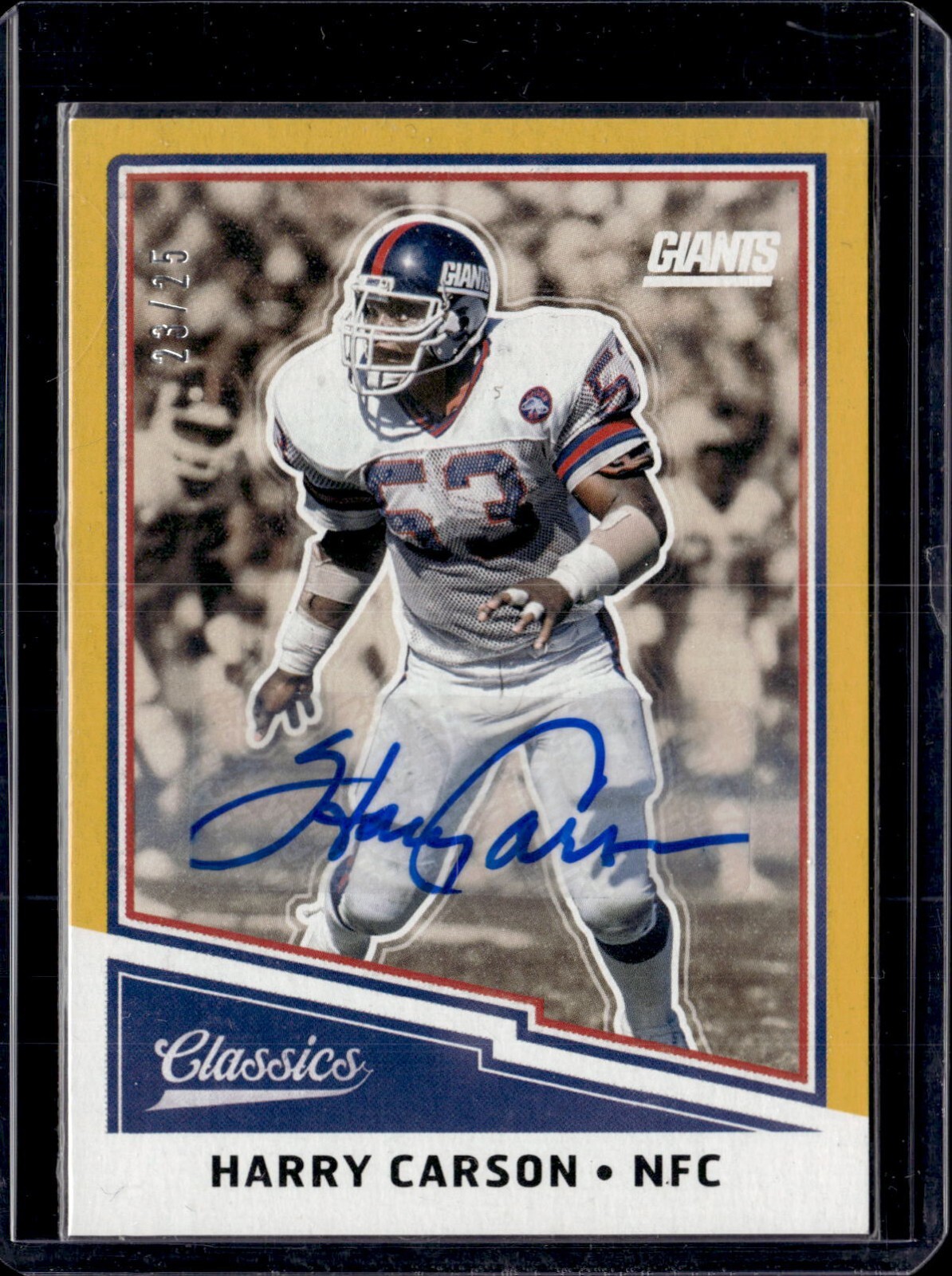 2017 Panini Classics #156 Harry Carson Auto /25 New York Giants (HOF)