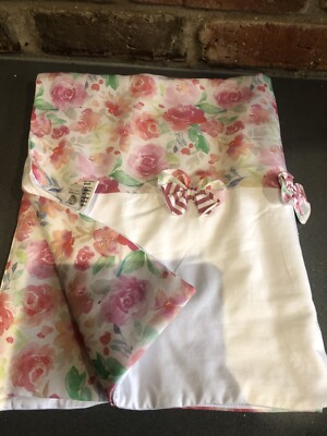 Marlu Italienische Rosen Babydecke Überwurf Neuwertig Schleifen