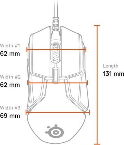steelseries rival 600 - wired optical gaming mouse- adjustable weights - Afbeelding 5 van 8