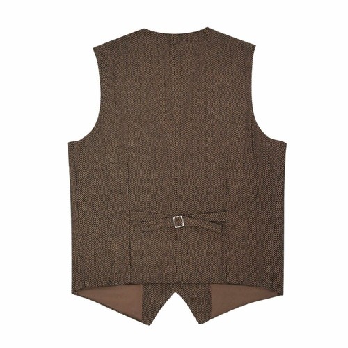 Herringbone-Anzug aus Tweed Einreihiger Reversekragen Winter Business Anzug - Bild 10 von 26