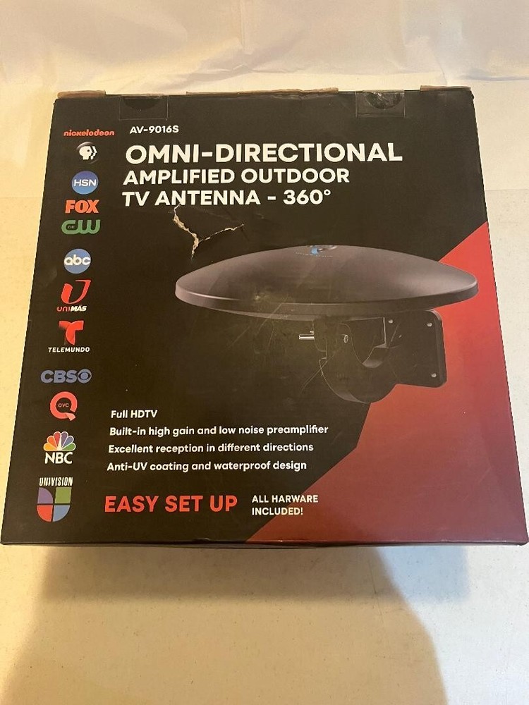 Tv Dish Antenna Omni directional Amplified Outdoor Tv Antenna - 360 NEW SEALED