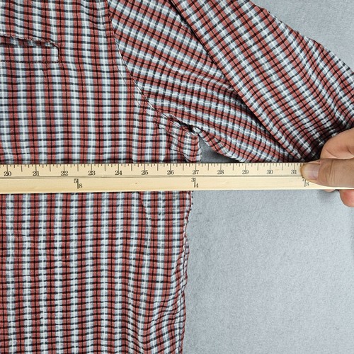 Timberland Shirt Mens XXL Red Plaid Seersucker Lightweight Outdoor Camping Basic - Picture 4 of 7
