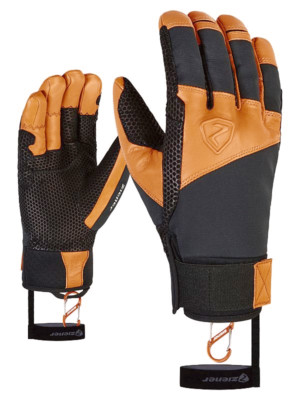 Ziener Herren Ski Handschuhe GAVANUS AS PR 8,5 Black Tan AquaShield PrimaLoft