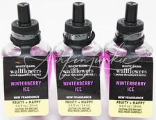 Bath & Body Works Wallflower Diffuser Plug In Bulb Winterberry Ice Purple 3pc