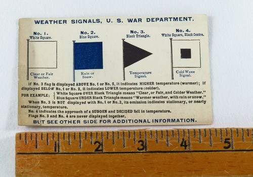 US War Department Trade Card Weather Signals Ship Levering Coffee Poem 1880's - Picture 9 of 10