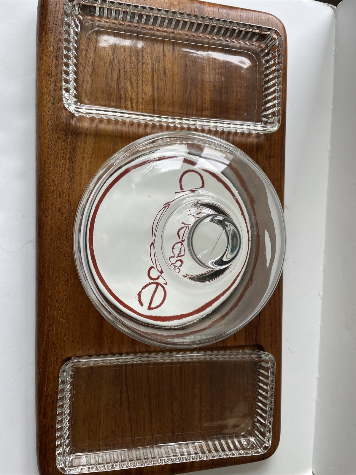 Goodwood Handcrafted Hardwood Cheese Board Set with Glass Dome Dishes from Thailand-image