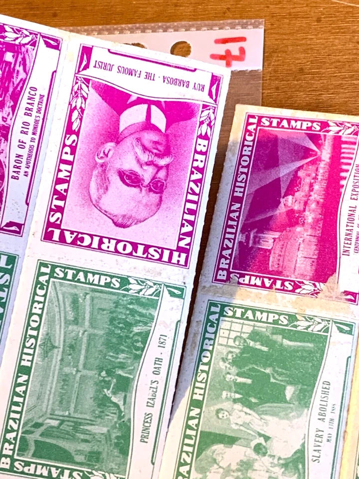 Brazilian Historical 1939 Worlds Fair (?) Amoco (?) (24) Stamp Sheet (#17) - Image 4 of 4