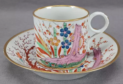 Barr Flight Barr Worcester Hand Painted Bird Insects & Prunus Blossom Coffee Can