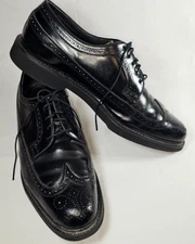 Mason Cush N Crepe Shoes Men's 12 D Black Heavy Wingtip Dress Made in USA