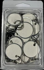 80Pcs Metal Rim Key Tags, 1.26 Inch Blank round Rimmed Key Tag Paper Tags