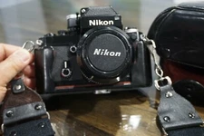 Nikon F2 Photomic W/ NIKKOR-50mm f/1.4 Lens w/ Hard Leather Case - Black Body