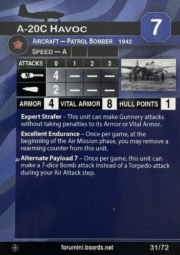 Axis & Allies - War At Sea - Forumini: A20 Havoc Russia Patrol Bomber - Deck 6 - 第 3/3 張圖片